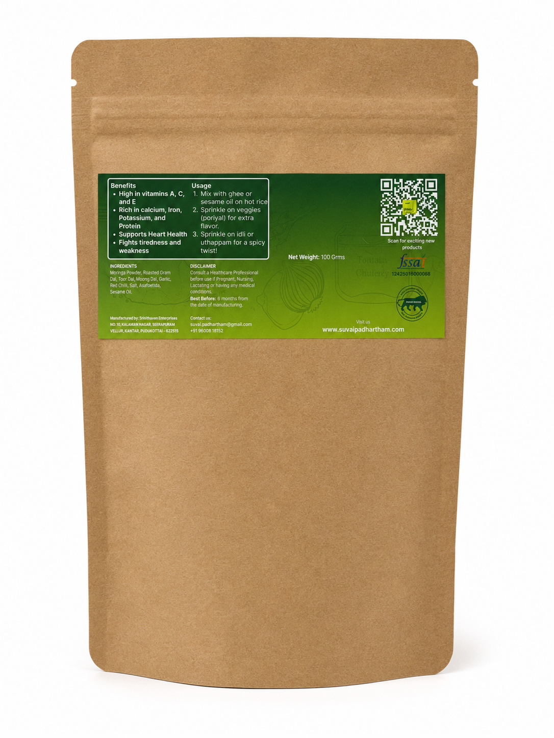 Muringa Leaves Rice Dal Powder - Suvai Padhartham