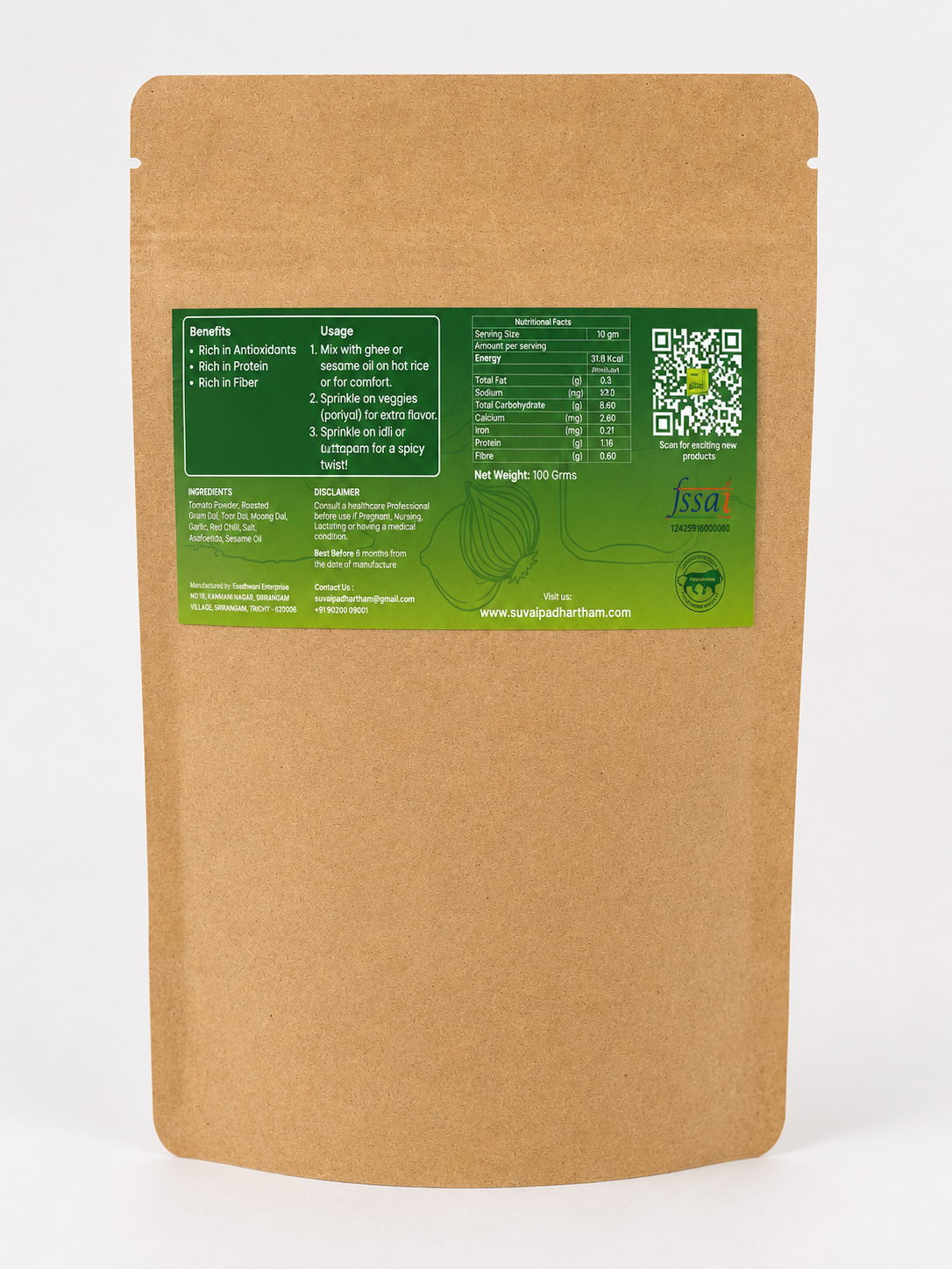 Thakkali / Tomato Rice Dal Powder - Suvai Padhartham