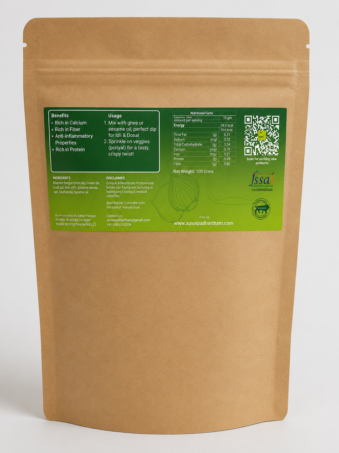Pirandai / Adamant Creeper Idly Chilli Powder
